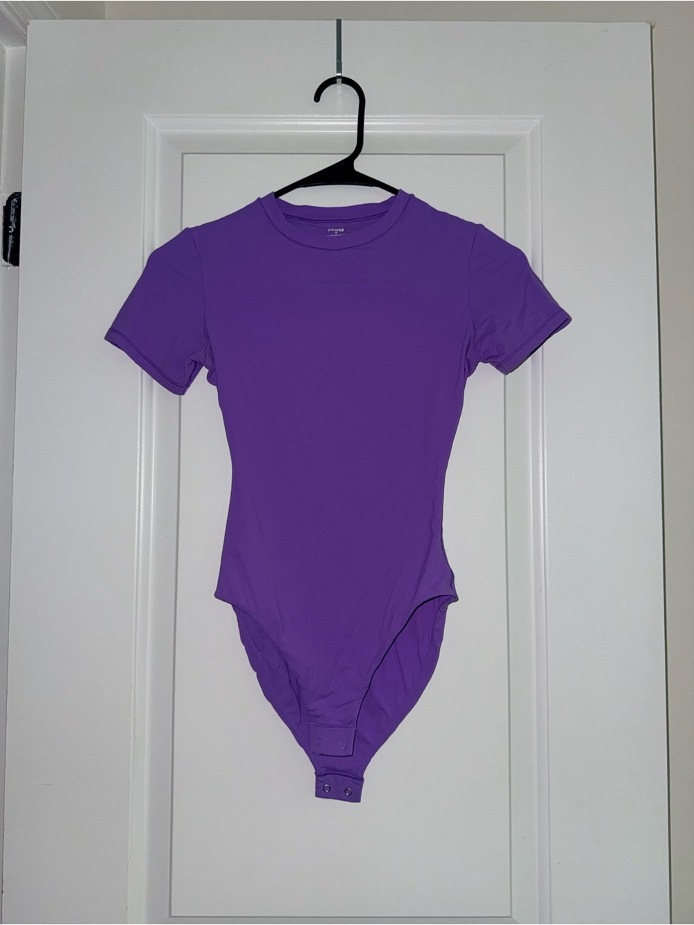 SKIMS Short-Sleeve Purple Stretch Bodysuit